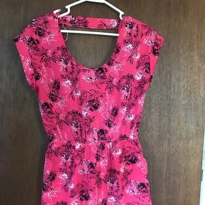 Pink floral dress with pockets